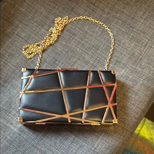 Black and Gold Geometric Women's Clutch